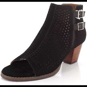 VIONIC- Chryssa Open Toe Booties Black Suede